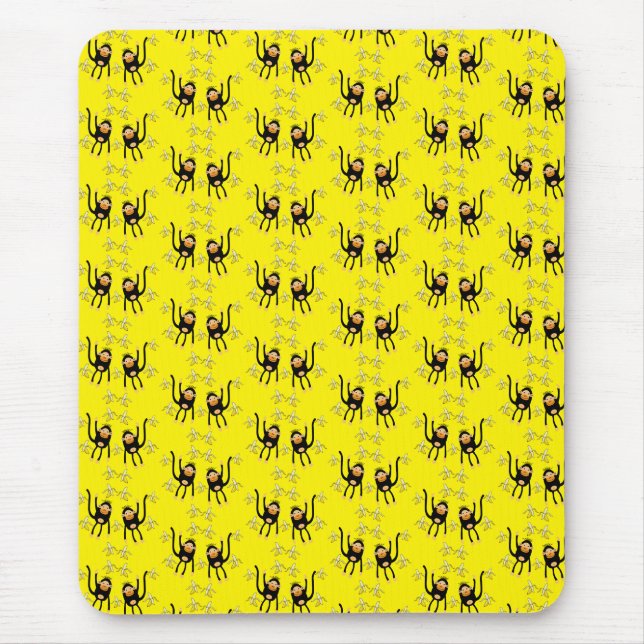 Cute Little Monkey And Bananas Mouse Pad (Front)
