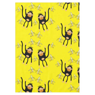 Cute Little Monkey And Bananas Tablecloth