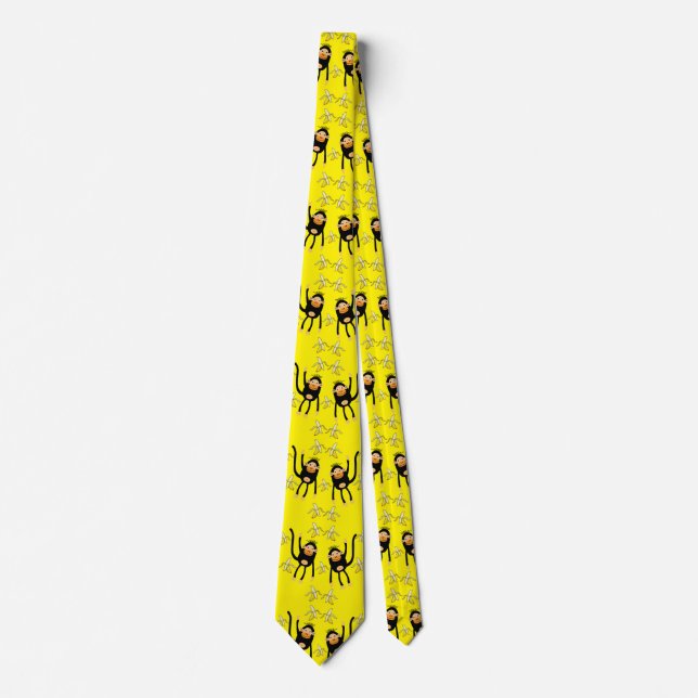 Cute Little Monkey And Bananas Tie (Front)
