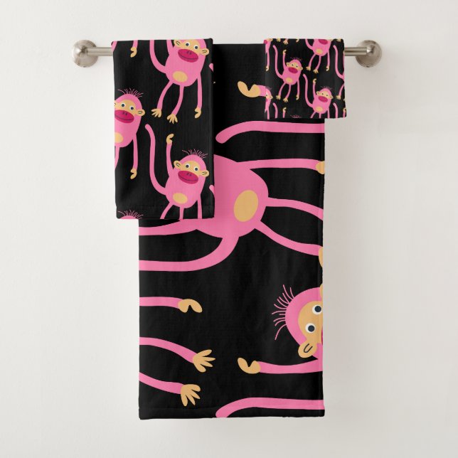 Cute Little Monkey  Bath Towel Set (Insitu)
