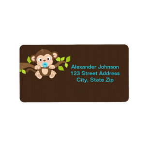 Cute Little Monkey Boy Address Labels