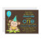 Cute Little Monkey First Birthday Invitation