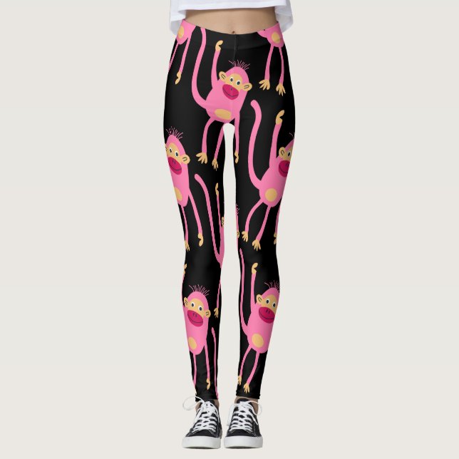 Cute Little Monkey  Leggings (Front)