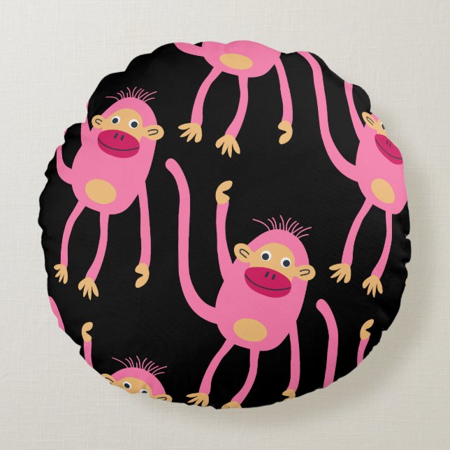 Cute Little Monkey  Round Cushion (Front)
