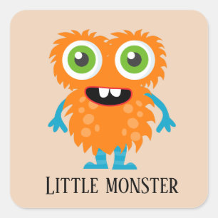 cute little monster add text  square sticker