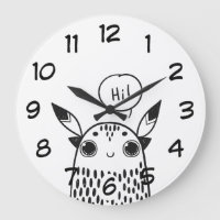 Cute Little Monster Black and White Illustrated