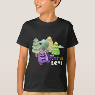 👾Cute Little Monster Boy Custom Name T-Shirt