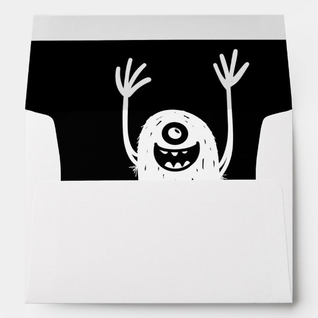 Cute Little Monster Boys Birthday Envelope (Back (Bottom))