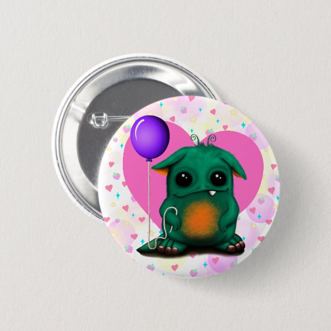 Cute Little Monster Button pin (Front & Back)