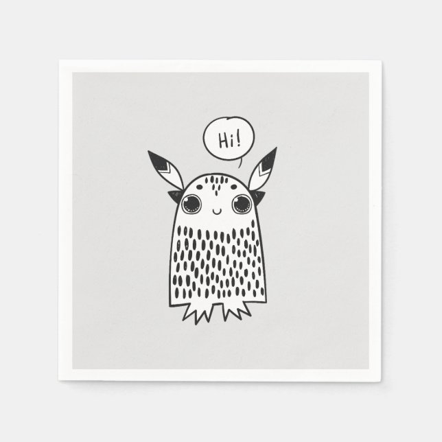 Cute little monster cartoon napkin (Front)