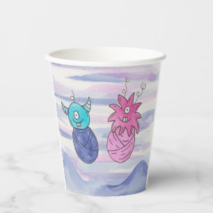 Cute Little Monster Gender Reveal Party Paper Cup