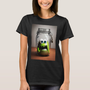 cute little monster in a jar Halloween horror funn T-Shirt