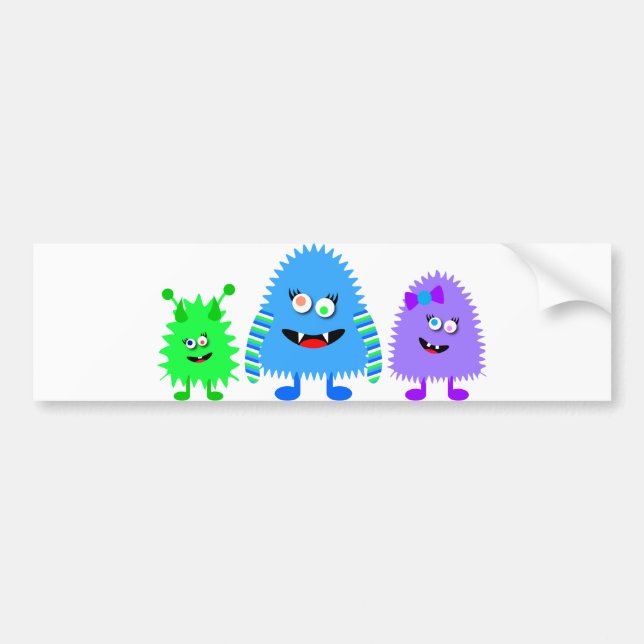 Cute Little Monsters Bumper Sticker (Front)