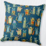 Cute Little Monsters Cushion<br><div class="desc">A family of adorable little monsters. Perfect for Halloween,  or any other time of year for monster lovers and little monsters.  Original art by Nic Squirrell.</div>