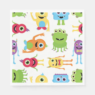 Cute Little Monsters Party Pattern Napkin