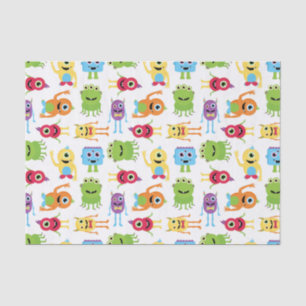 Cute Little Monsters Party Pattern Tissue Paper