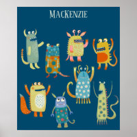 Cute Little Monsters Personalised