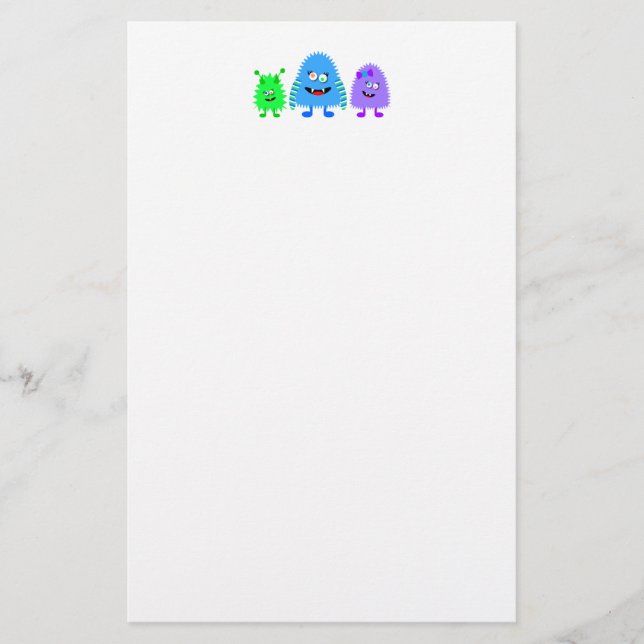 Cute Little Monsters Stationery (Front)