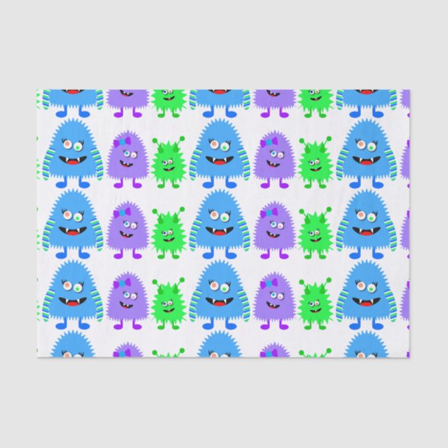 Cute Little Monsters Tissue Paper (Front)