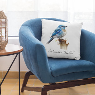 cute little mountain bluebird customisable cushion