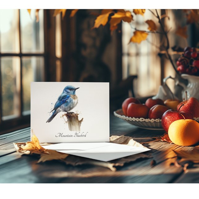 cute little mountain bluebird customisable postcard (Creator Uploaded)