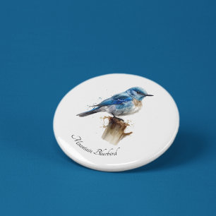 Cute Little Mountain Bluebird Watercolor, custom Bottle Opener