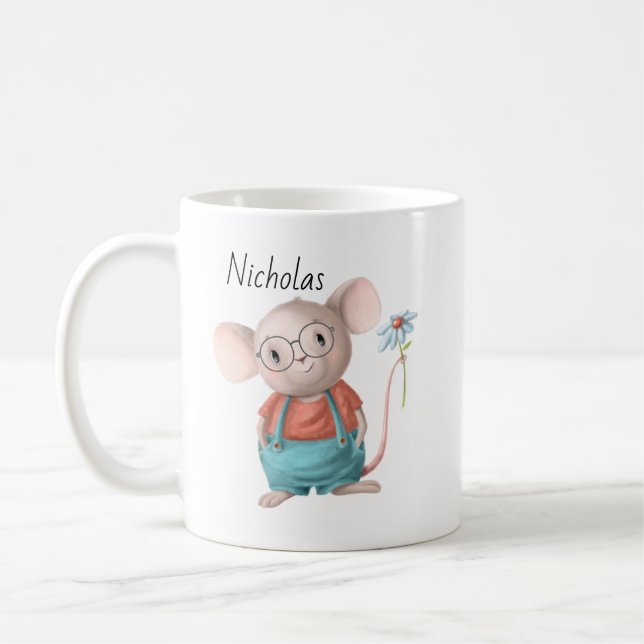 Cute Little Mouse Animal Cartoon   Coffee Mug (Left)