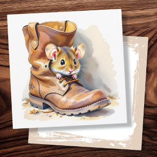 Cute Little Mouse in a Boot Card