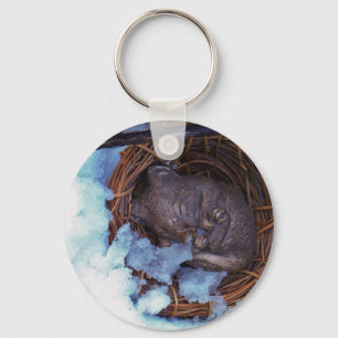 cute little mouse in the snow key ring