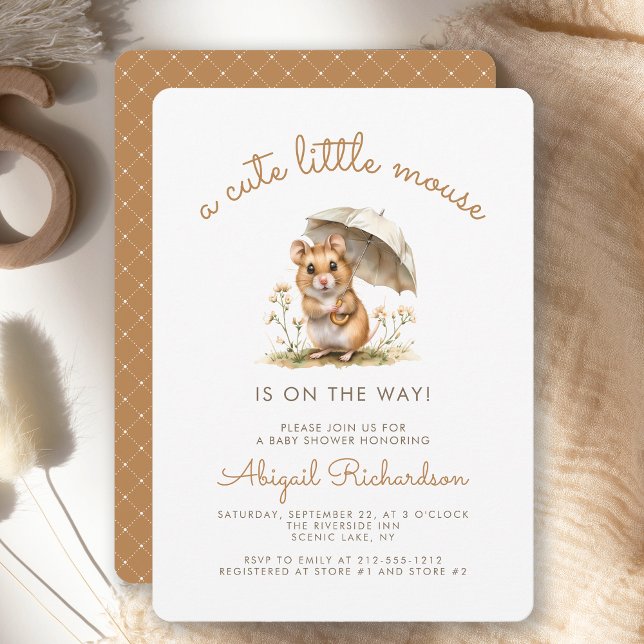 Cute Little Mouse Neutral Baby Shower Invitation (Creator Uploaded)