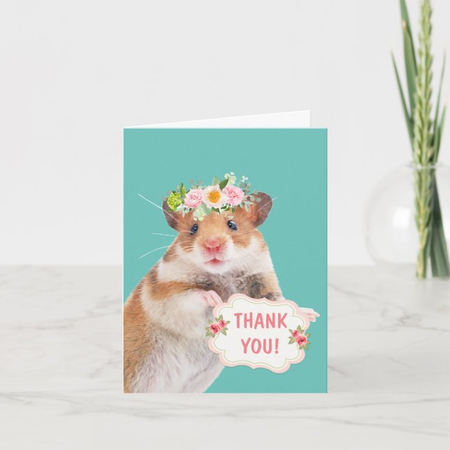 Cute Little Mouse Thank You Card (Front)