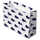 Cute Little Navy Blue Whale Pattern on White