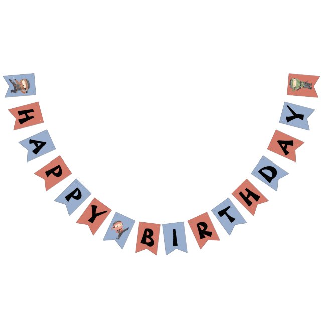 Cute Little Ninja Happy Birthday  Bunting (All)
