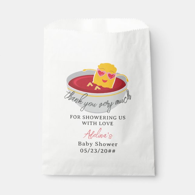 Cute Little Nugget Chicken Nugget Girl Baby Shower Favour Bag (Front)