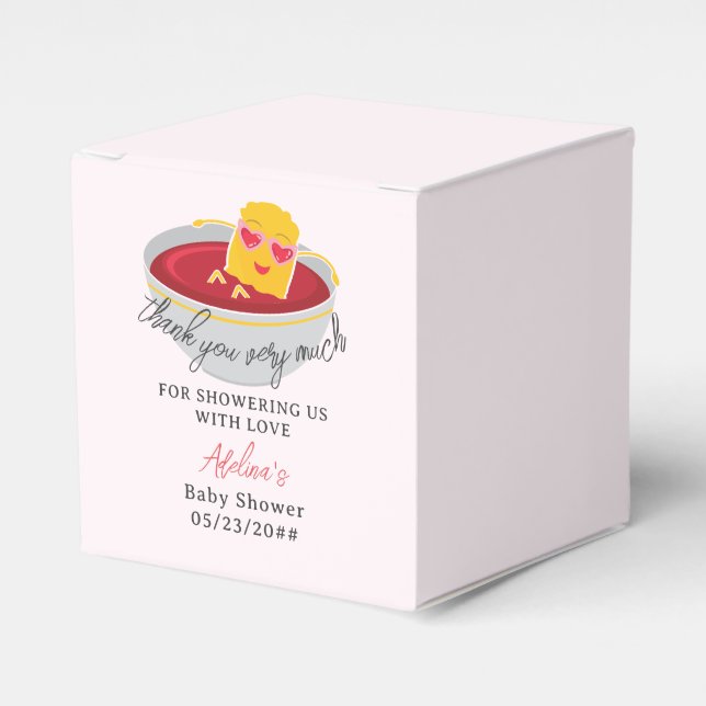Cute Little Nugget Chicken Nugget Girl Baby Shower Favour Box (Front Side)