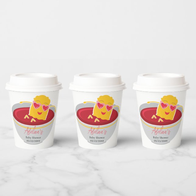 Cute Little Nugget Chicken Nugget Girl Baby Shower Paper Cups (Multi)