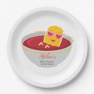 Cute Little Nugget Chicken Nugget Girl Baby Shower Paper Plate