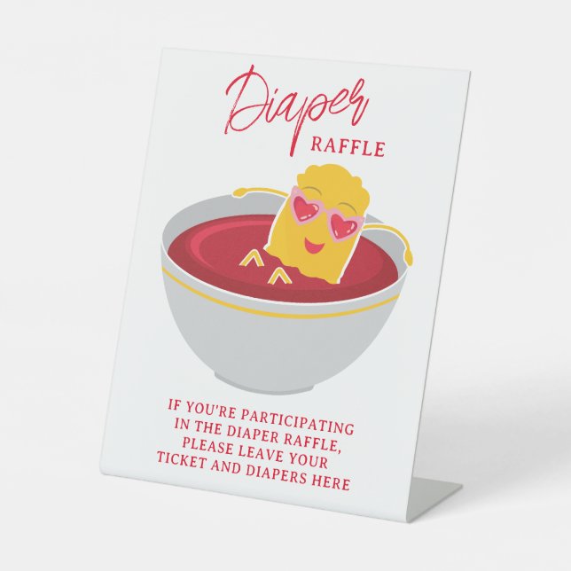 Cute Little Nugget Girl Baby Shower Diaper Raffle Pedestal Sign (Front)