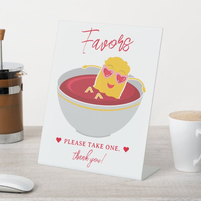 Cute Little Nugget Girl Baby Shower Favours Pedestal Sign (In SItu)