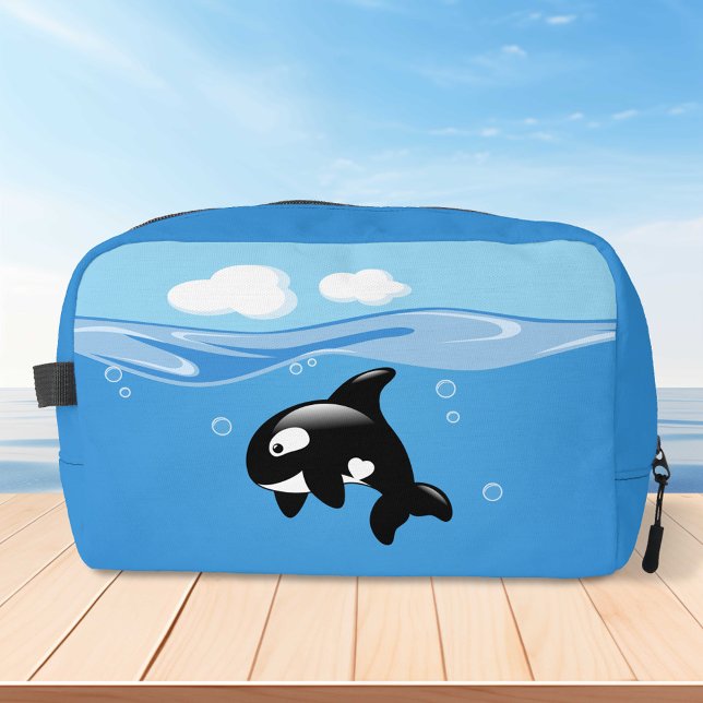 Cute Little Orca Whale in Ocean Dopp Kit (Creator Uploaded)