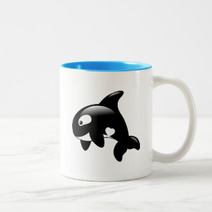 Cute Little Orca Whale Two-Tone Coffee Mug