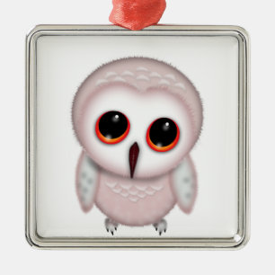 Cute Little Owl Illustration Metal Tree Decoration