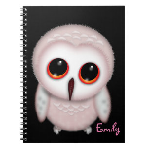 Cute Little Owl Illustration Personalized Notebook