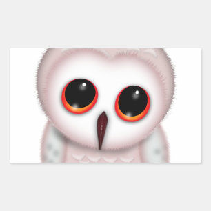 Cute Little Owl Illustration Rectangular Sticker
