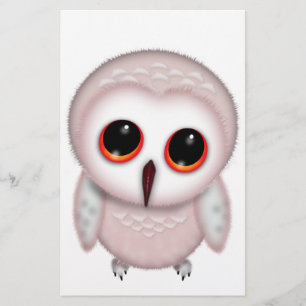 Cute Little Owl Illustration Stationery