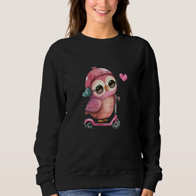 Cute Little Owl Valetines Animal Love Sweatshirt (Front)