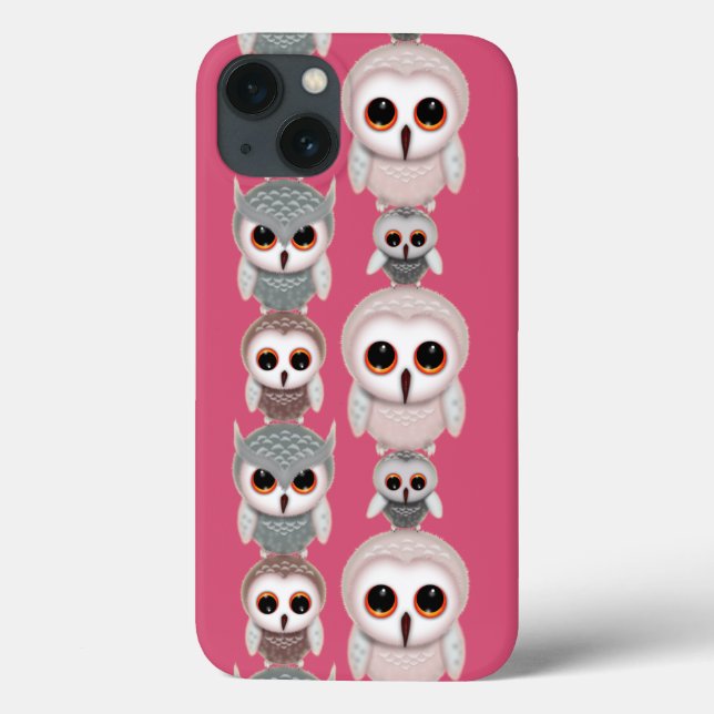 Cute Little Owls Illustration Case-Mate iPhone Case (Back)