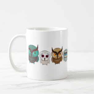 Cute Little Owls Illustrations Coffee Mug