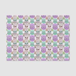 Cute Little Owls in Pastel Colours Tissue Paper