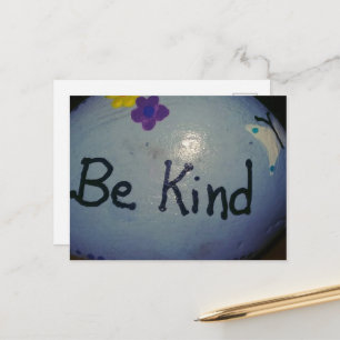 Cute Little Painted Rock Be Kind Postcard